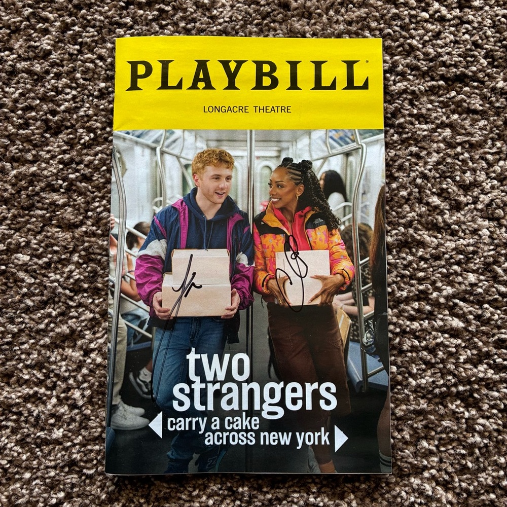 Two Strangers Signed Playbill broadway